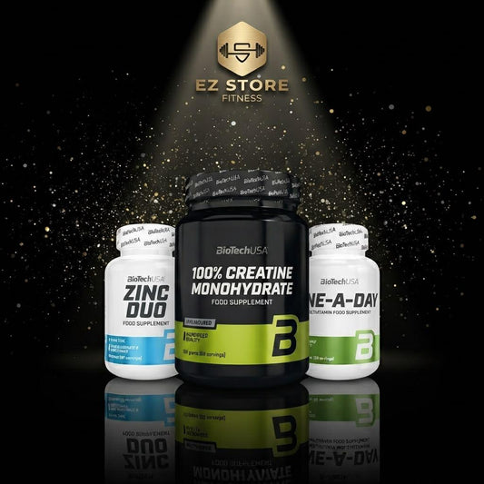 Pack 7 : 100% Creatine Monohydrate 300g - ONE-A-DAY Multivitamines 100 Comprimés – Mega Omega-3 90 Softgels ( Livraison Gratuit )