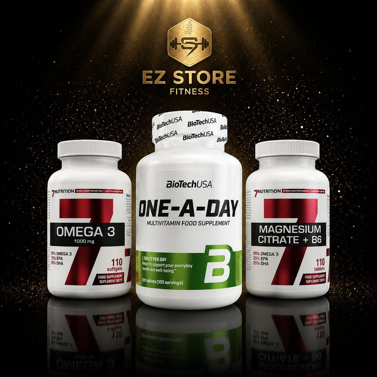 Pack 2 : One A Day multivitamins- Omega 3 7nutrition - magnesium citrate 7nutrition (livraison gratuit)