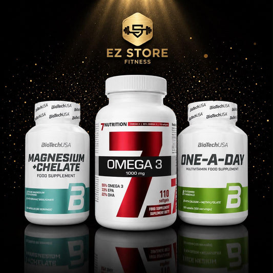 Pack 9 : ONE-A-DAY Multivitamines  - Oméga 3 1000mg 7Nutrition - Magnesium + Chelate ( Livraison Gratuit )