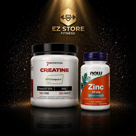 Pack 4 : Creapure® Créatine Monohydrate 500g – 7Nutrition - Zinc 50mg 100 Tablet NOW ( Livraison Gratuit )