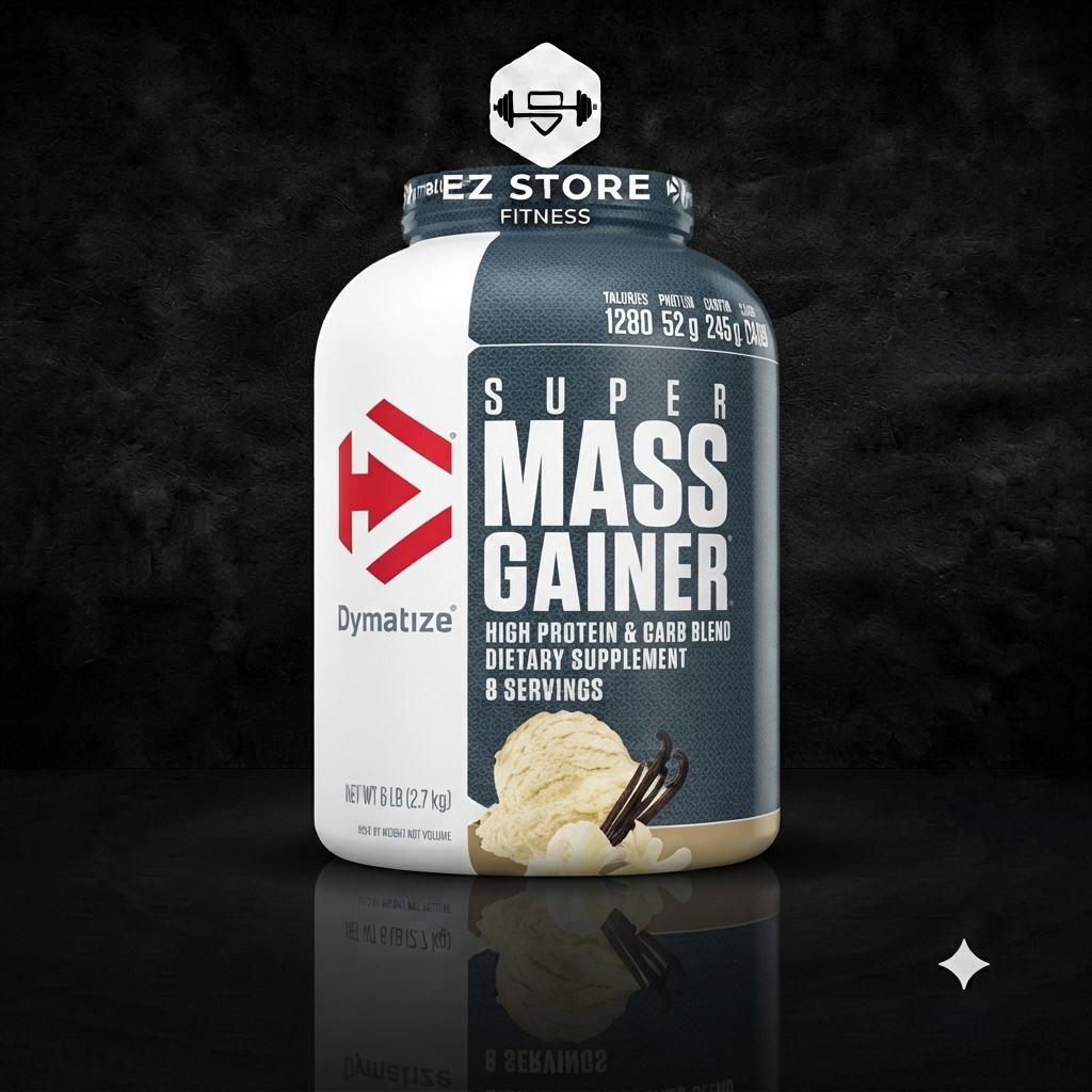 Super Mass Gainer 2.7kg (6 LB) – Dymatize (1280 kcal, 52g Protéine, 10.7g BCAA, 5.1g Leucine, 1g Créatine, 8 doses) |